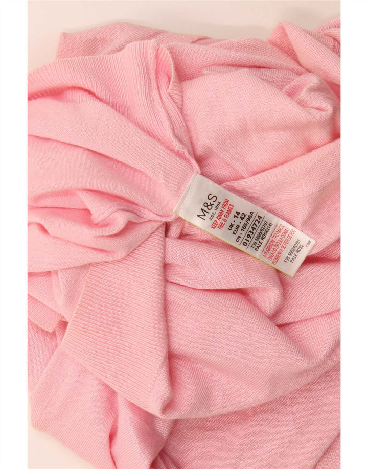 Marks & Spencer Dame Cardigan Sweater UK 14 Large Pink Viscose