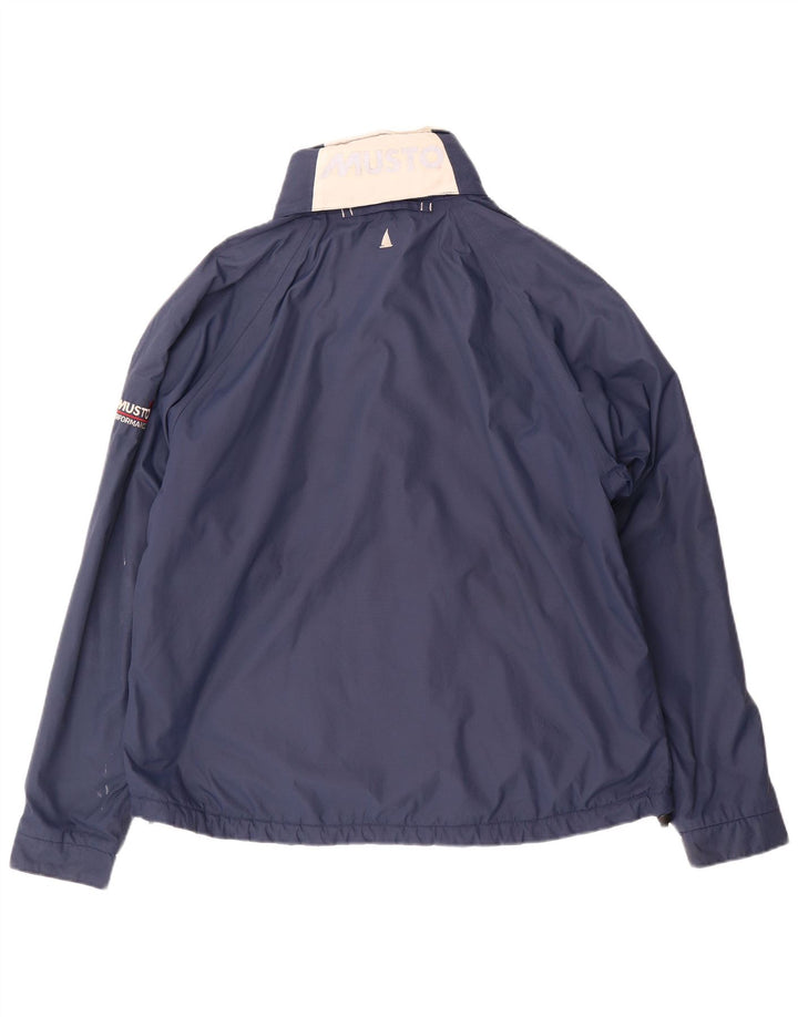 Musto Dame Grafisk Windbreaker Jacket UK 16 Large Navy Blue Polyurethane