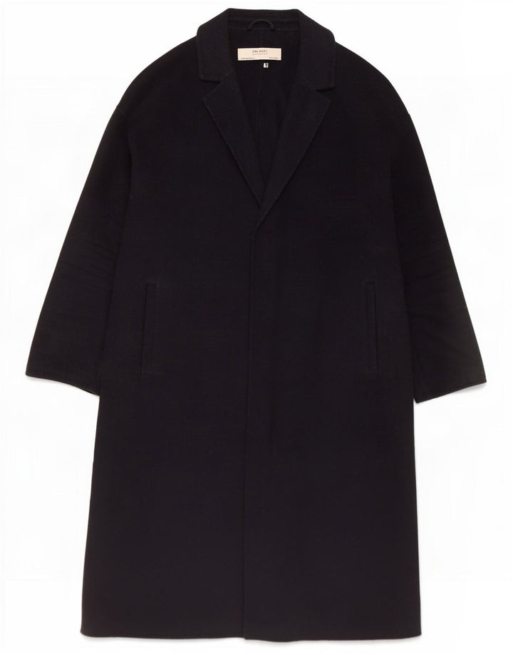 Zara Dame Oversized Overfrakke UK 6 XS Navy Blue