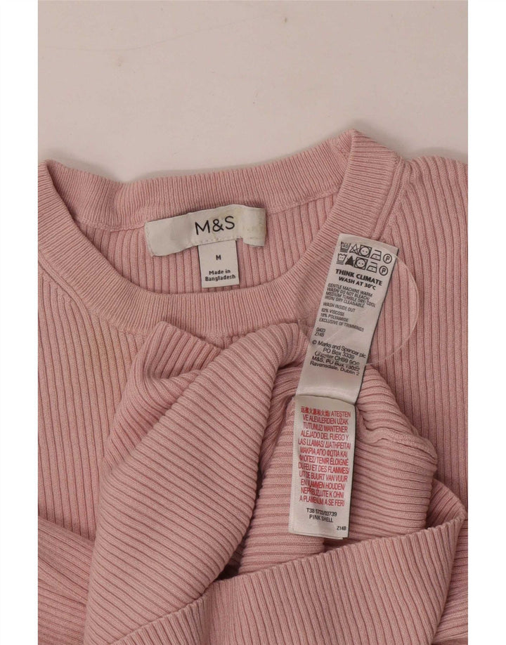 Marks & Spencer T-shirt top til kvinder UK 12 Medium Pink Viscose