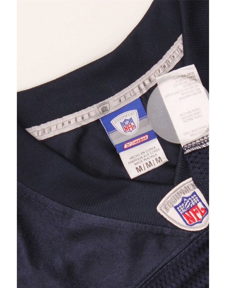 Reebok Herre NFL Grafisk Jersey Top Medium Navy Blue Nylon