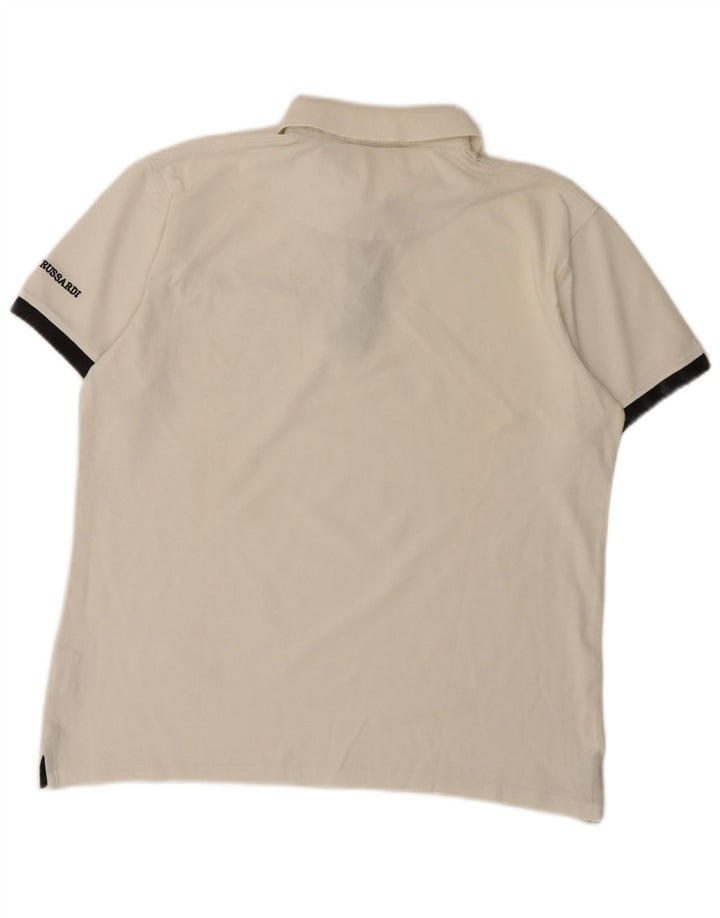 Trussardi herre poloskjorte stor hvid bomuld