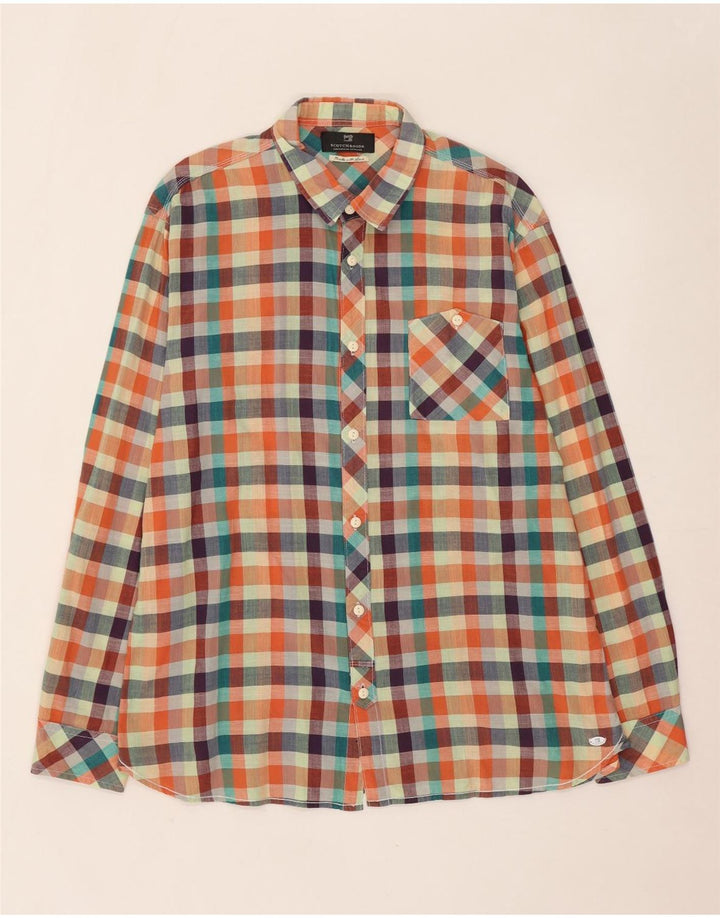 Scotch & Soda herreskjorte 2XL flerfarvet ternet bomuld