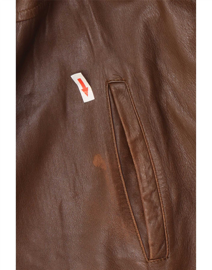 Michel Herre Læderjakke IT 56 3XL Brun