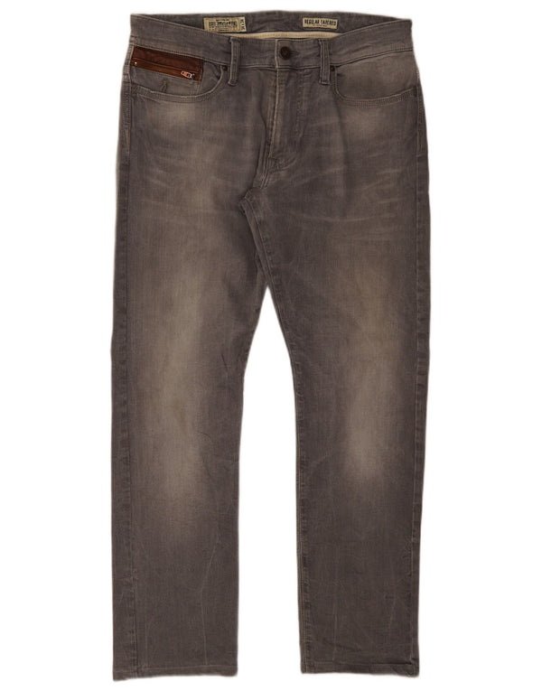 Marlboro Classics Herre Regular Tapered Jeans W34 L30 Grå