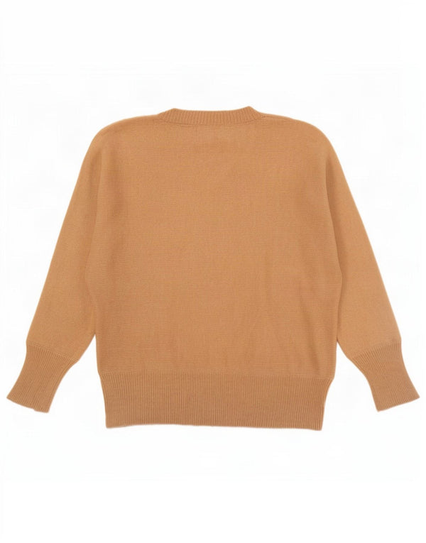 Massimo Dutti Dame V-hals sweater UK 14 Medium Beige Uld
