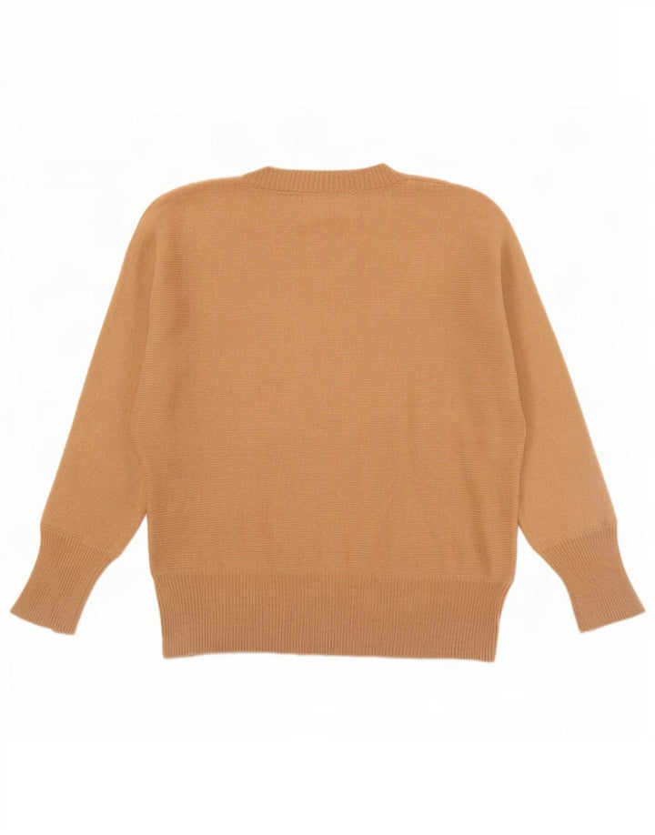 Massimo Dutti Dame V-hals sweater UK 14 Medium Beige Uld