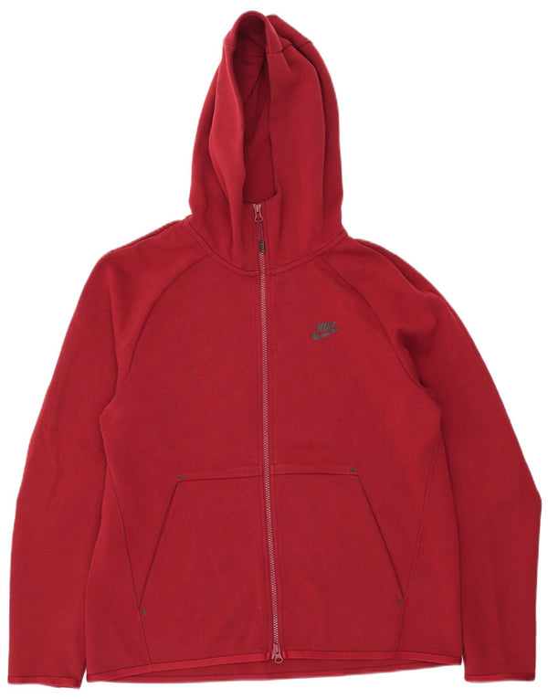 Nike hættetrøje med lynlås til mænd Medium rød bomuld