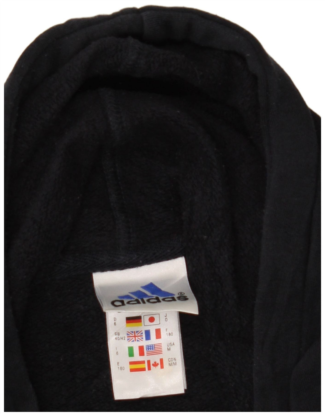 ADIDAS Hættetrøje med lynlås til mænd UK 40/42 Medium marineblå bomuld