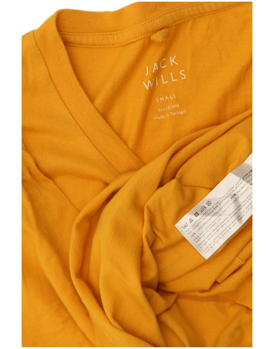 JACK WILLS Herre T-Shirt Top Lille Gul Bomuld