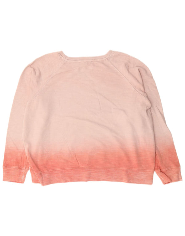 Marks & Spencer Womens Sweatshirt Jumper UK 20 2XL Pink Colourblock Cotton
