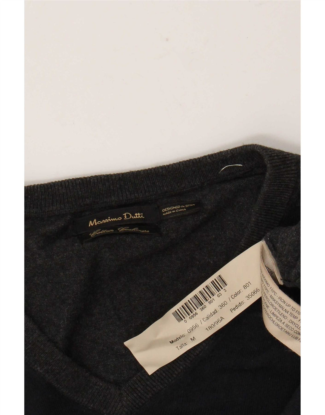 Massimo Dutti Herre V-hals sweater Medium Grå Colourblock Bomuld