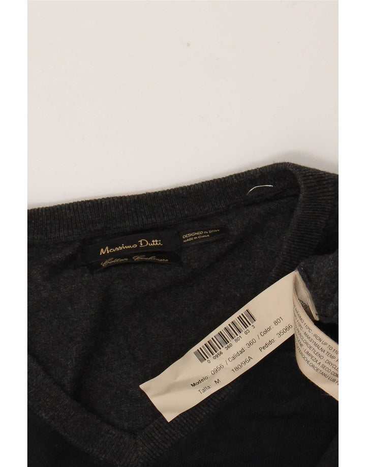 Massimo Dutti Herre V-hals sweater Medium Grå Colourblock Bomuld