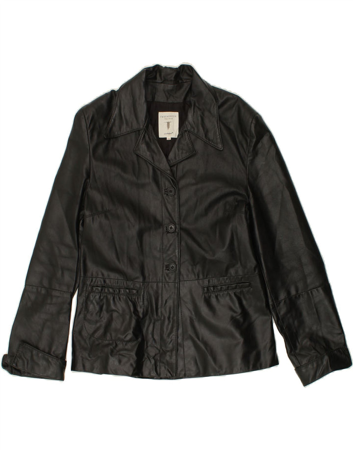 CONBIPEL Womens Leather Jacket IT 46 Large Black Leather Vintage Conbipel and Second-Hand Conbipel from Messina Hembry 