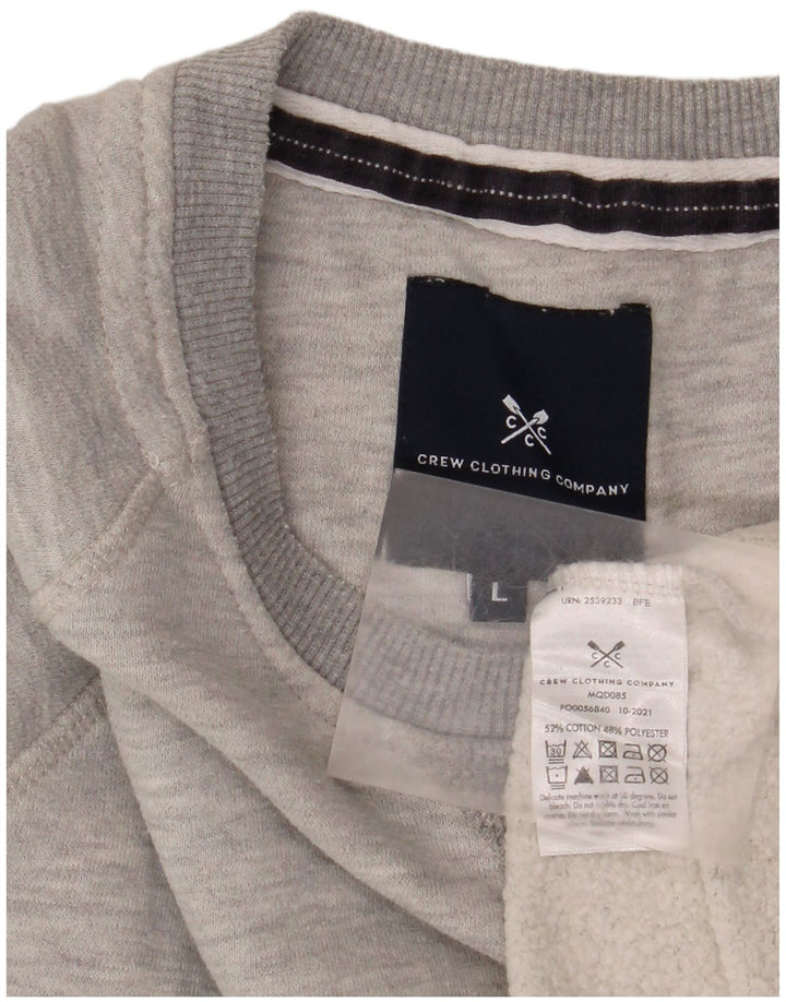 Besætningsbeklædning Herre grafisk sweatshirt jumper stor grå flækket bomuld