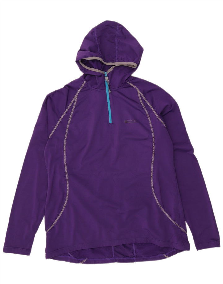 Mountain Warehouse Herre Hooded Zip Neck Top Langærmet Medium Lilla