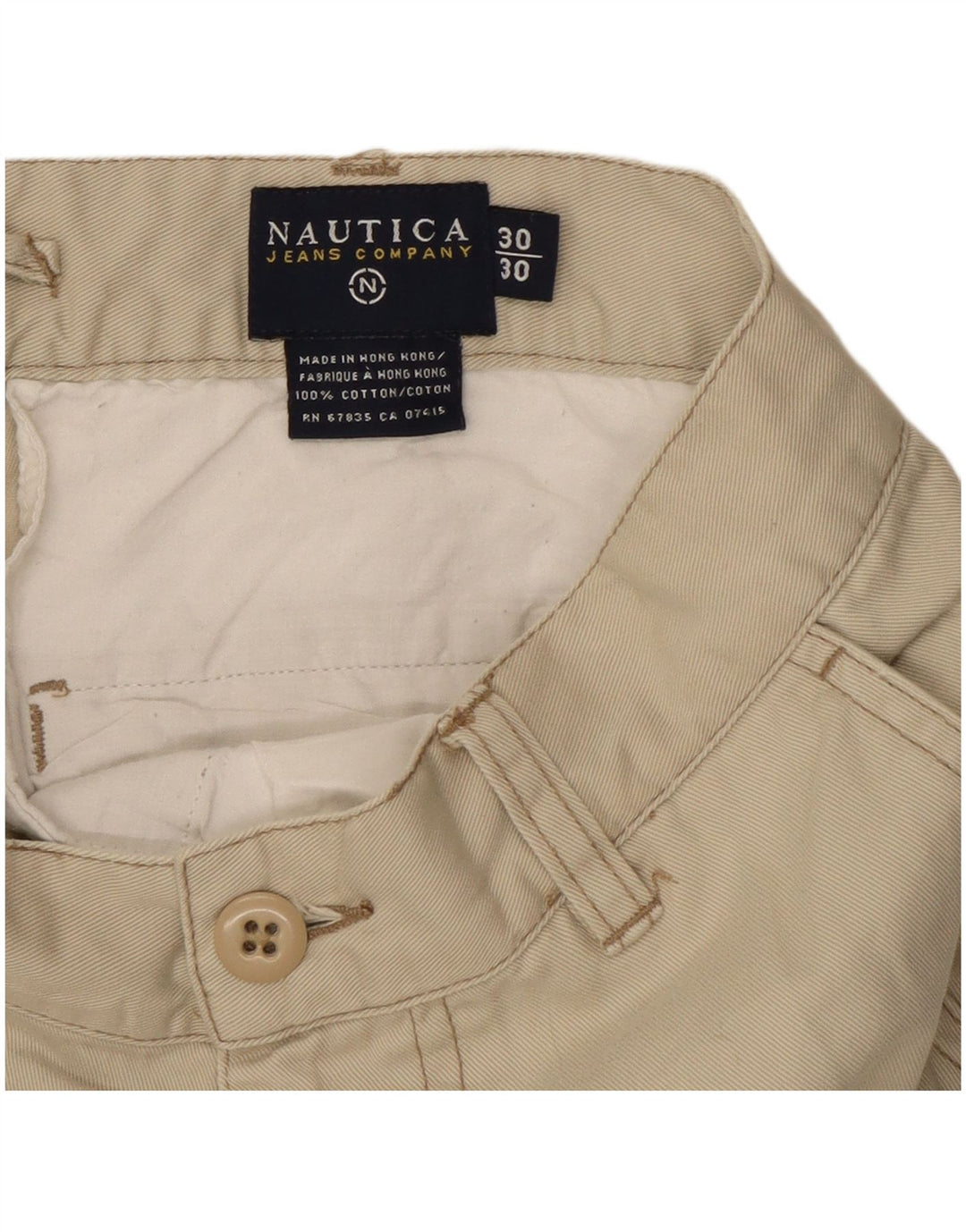 Nautica Herre Straight Cargo Bukser W30 L27 Beige Bomuld