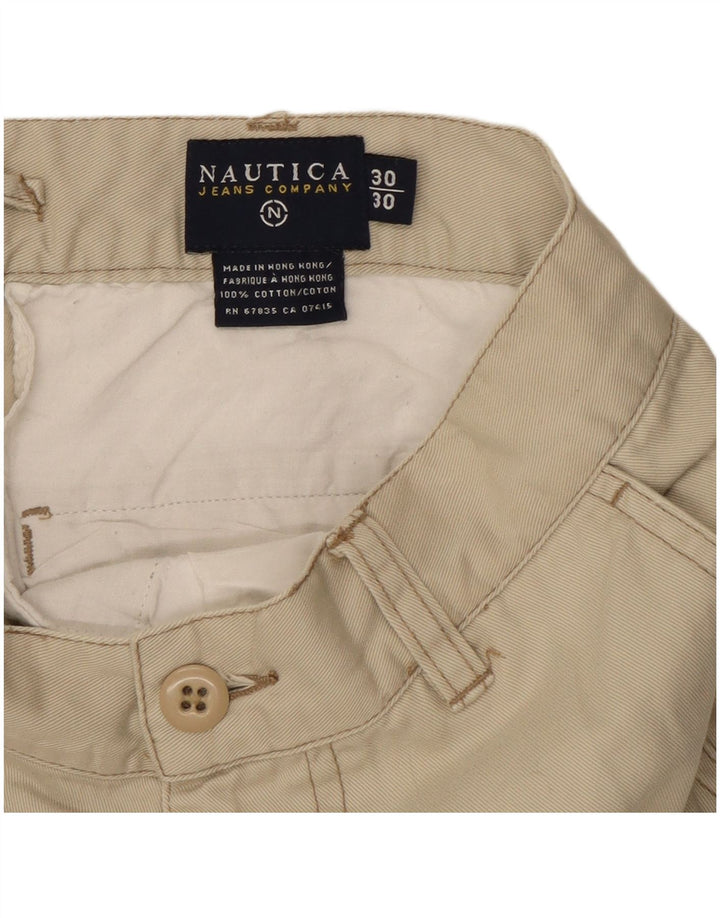 Nautica Herre Straight Cargo Bukser W30 L27 Beige Bomuld