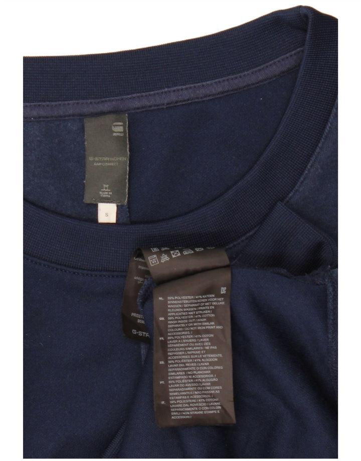 G-Star Dame Oversized T-Shirt Top UK 10 Small Navy Blue Polyester