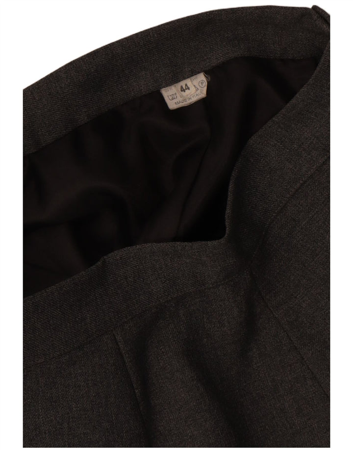 Vintage kvinders højtalje blyantnederdel IT 44 Medium W26 Grå polyester