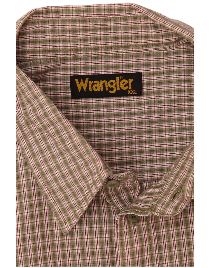 WRANGLER Kortærmet Herreskjorte 2XL Khaki Gingham