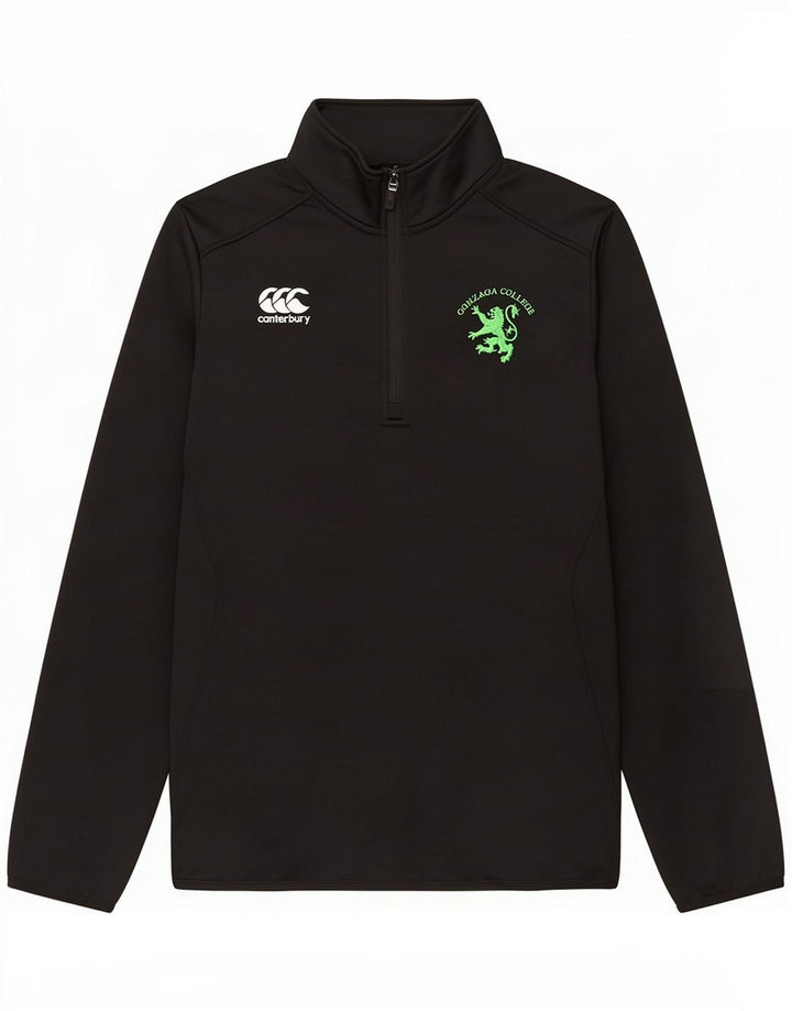 Canterbury Gonzaga Pullover med lynlås til mænd, træningsdragt Top Large Sort