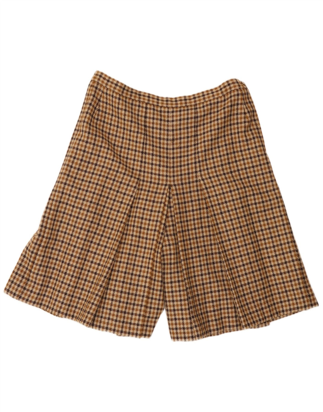 Vintage kvinders højtaljede fritidsshorts W30 Medium Brown Houndstooth