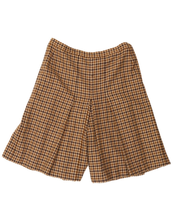 Vintage kvinders højtaljede fritidsshorts W30 Medium Brown Houndstooth