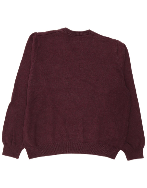 Marks & Spencer Dame V-hals sweater UK 14 Medium Burgundy