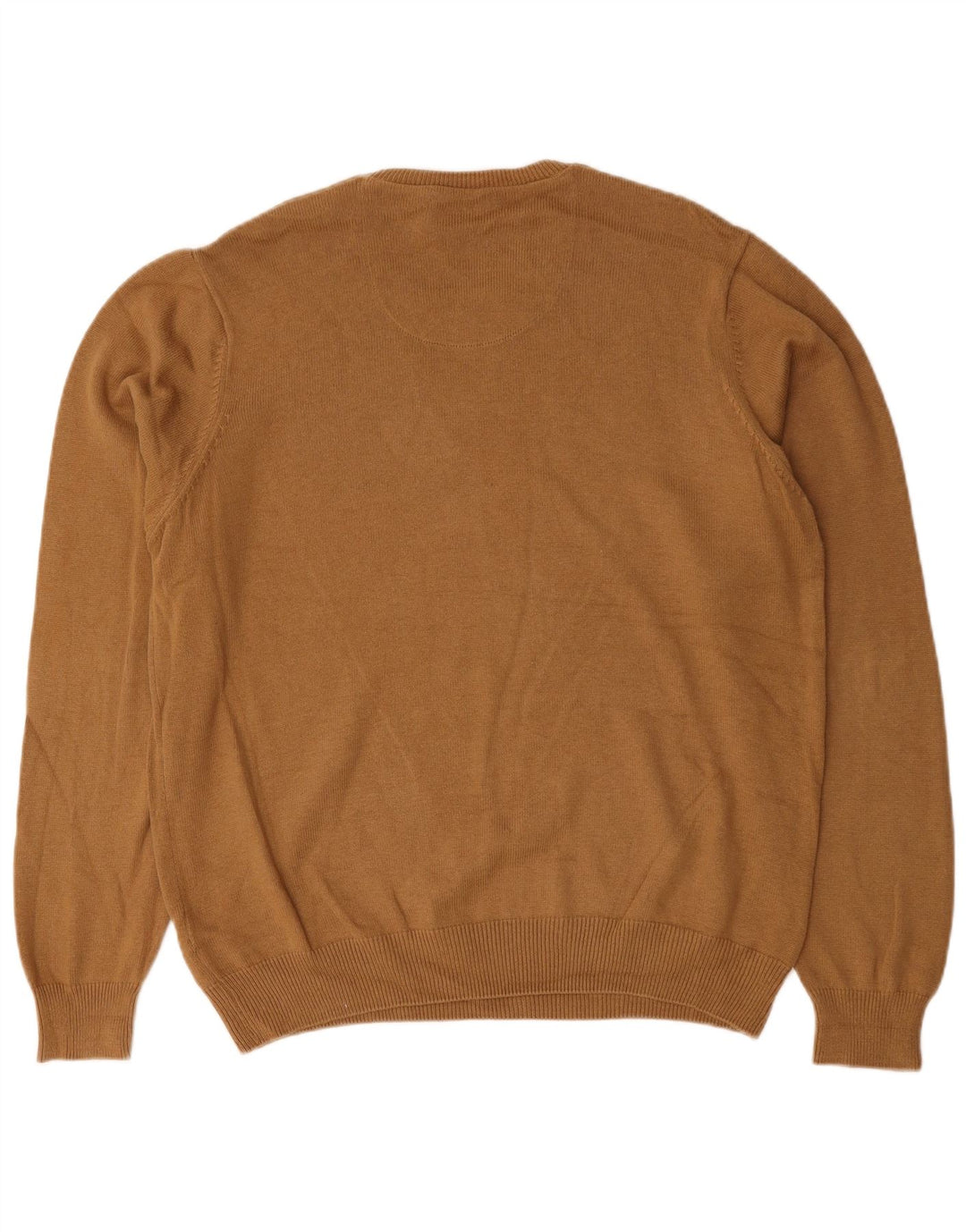 Marks & Spencer Herre Blue Harbor Crew Neck Jumper Sweater Stor Beige