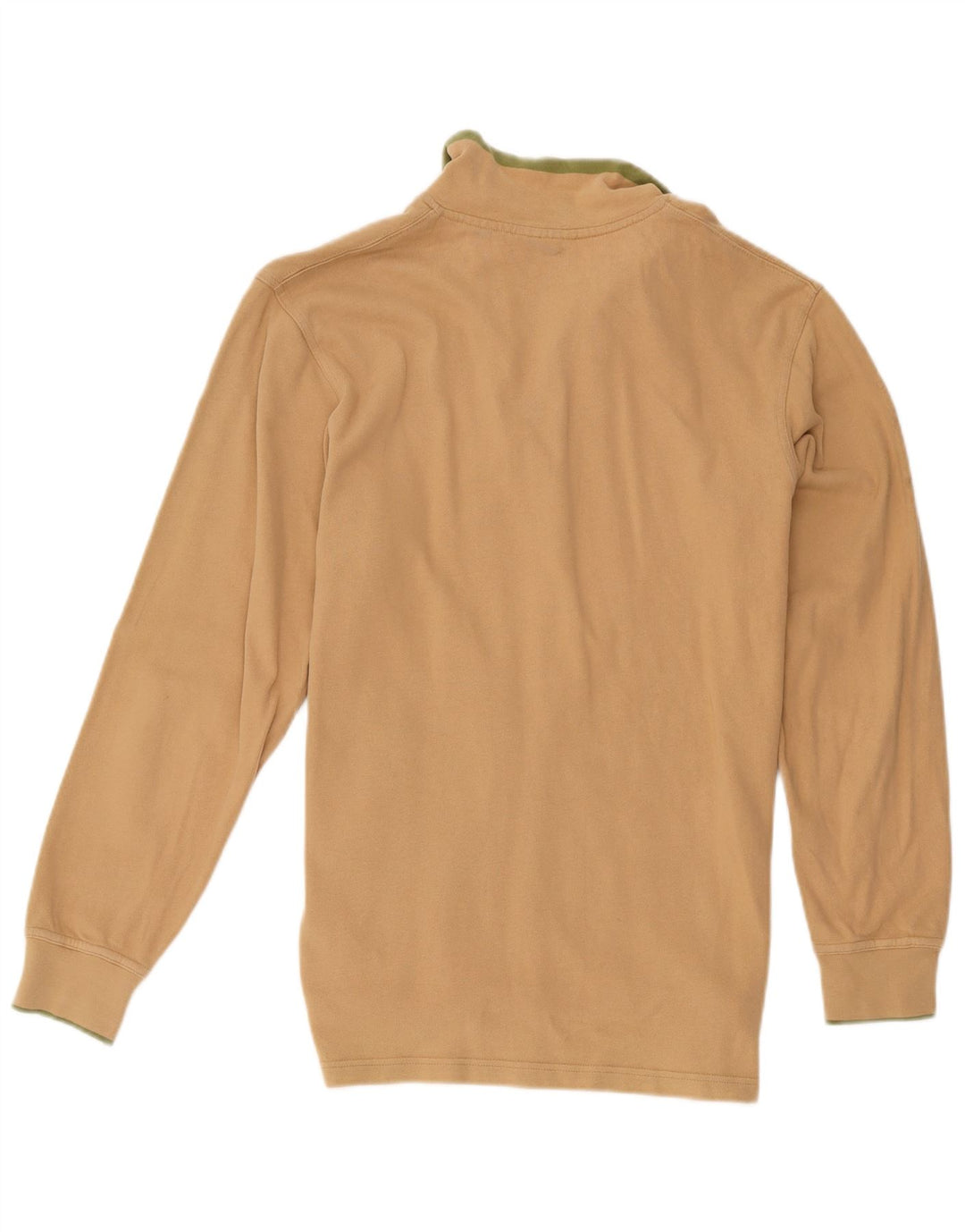 Timberland Herre Zip Neck Sweatshirt Jumper Small Beige Bomuld