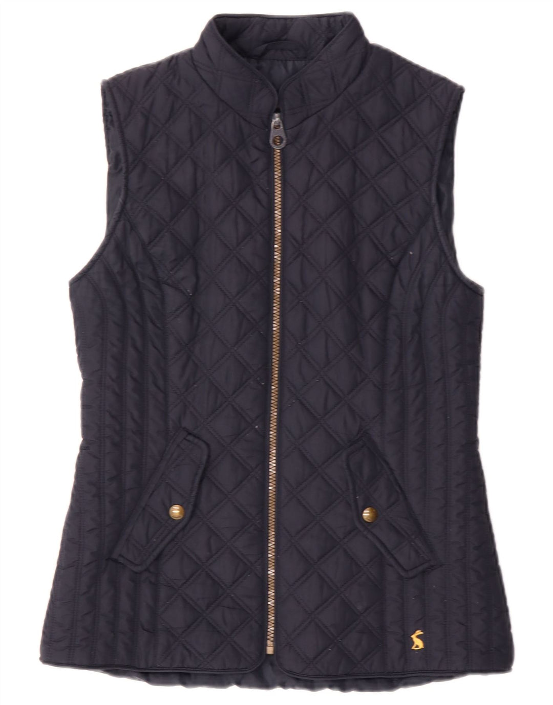 Joules Dame Quilted Gilet UK 8 Small Navy Blue Polyester