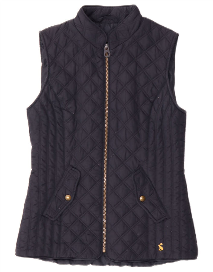 Joules Dame Quilted Gilet UK 8 Small Navy Blue Polyester