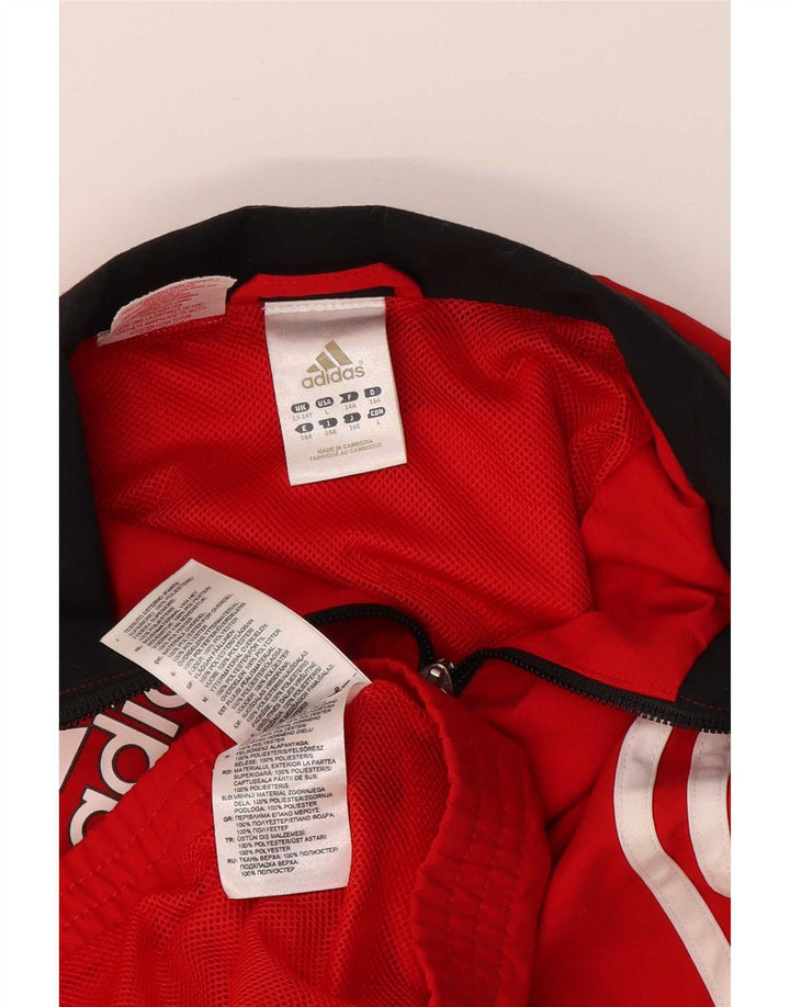 Adidas drenge grafisk træningsdragt topjakke 13-14 år rød polyester