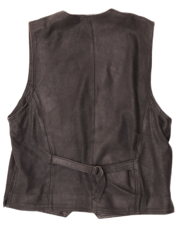 Vintage herre ruskind vest IT 48 medium sort læder