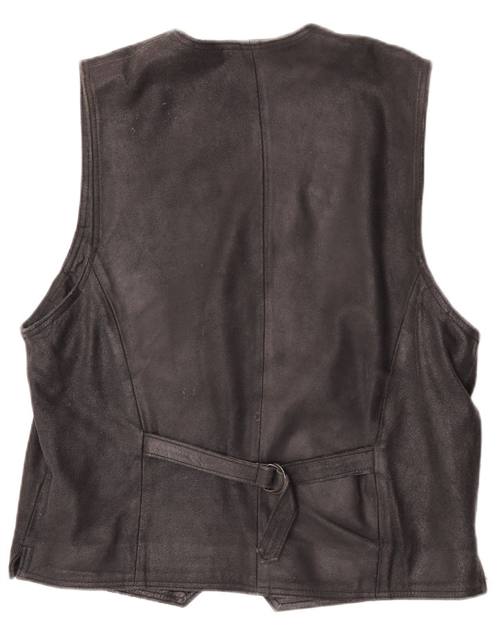 Vintage herre ruskind vest IT 48 medium sort læder