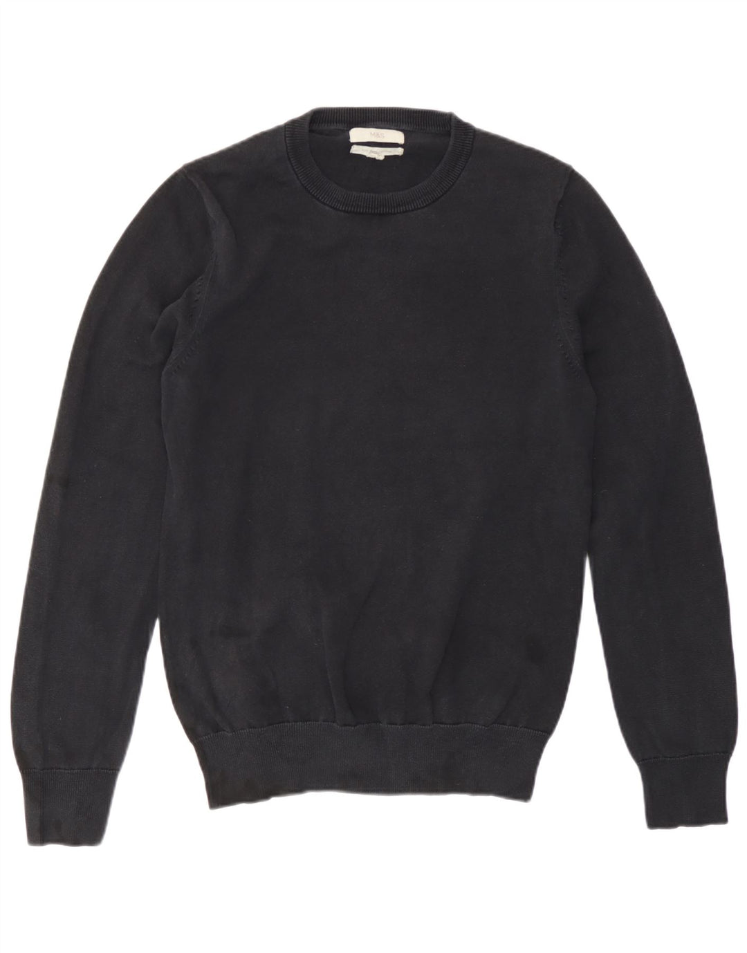Marks & Spencer Herre sweater med rund hals, lille marineblå bomuld