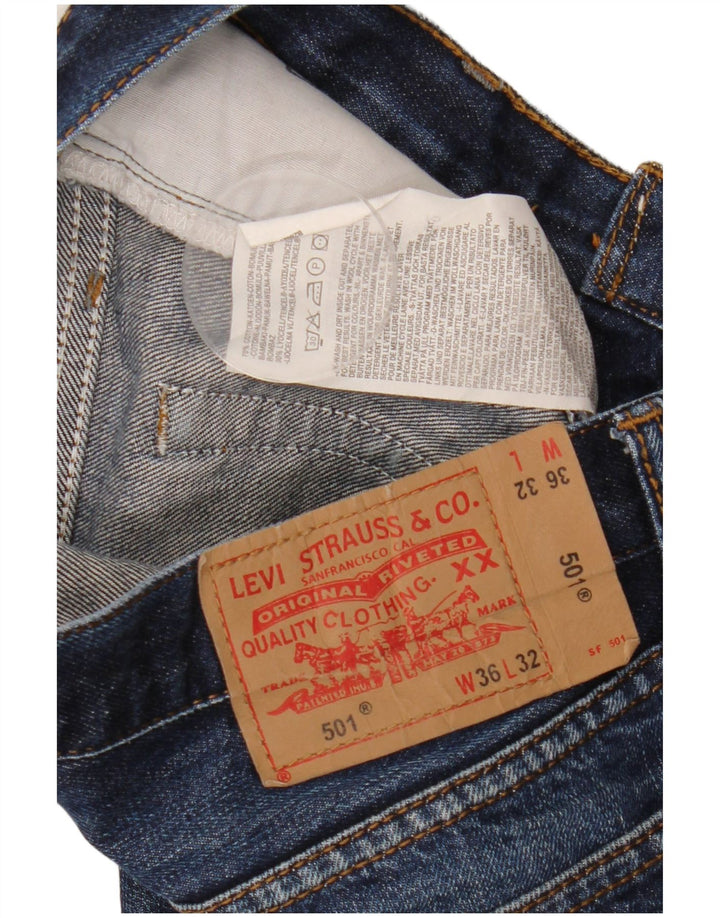 Levi's Herre 501 lige jeans W36 L32 blå bomuld