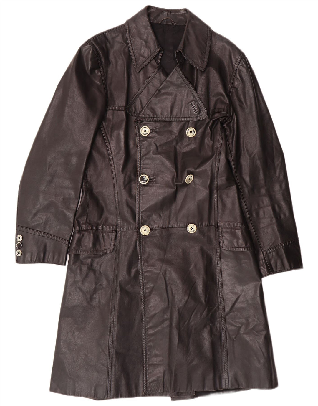 Vintage Læderfrakke til mænd IT 46 Lille sort læderklassiker