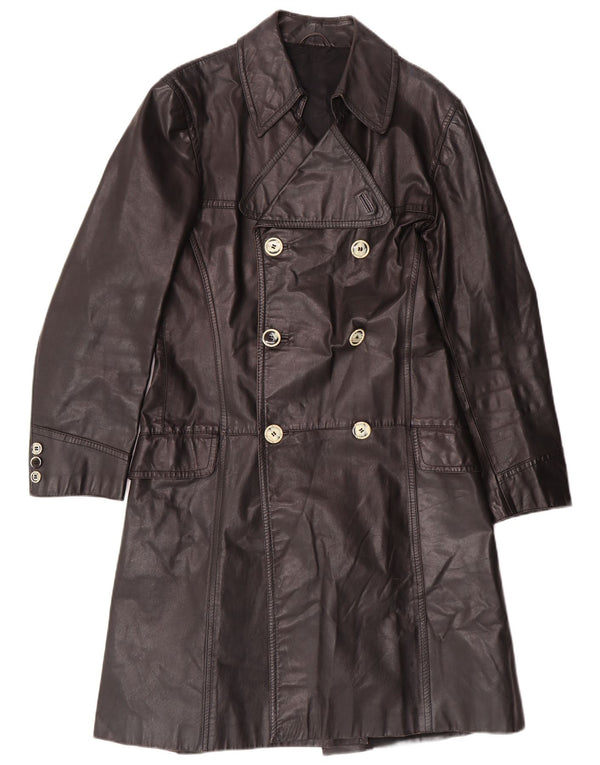 Vintage Læderfrakke til mænd IT 46 Lille sort læderklassiker