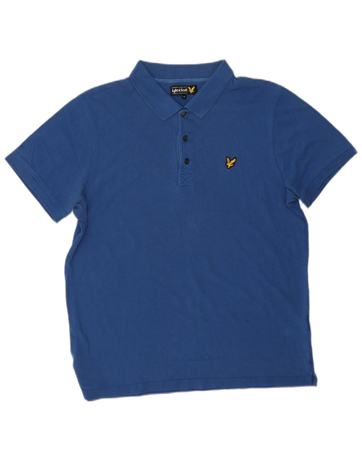 Lyle & Scott herre poloshirt XL blå bomuld