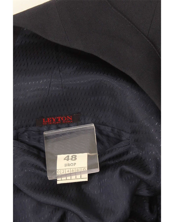 Vintage herre dobbeltradet blazerjakke IT 48 Medium marineblå