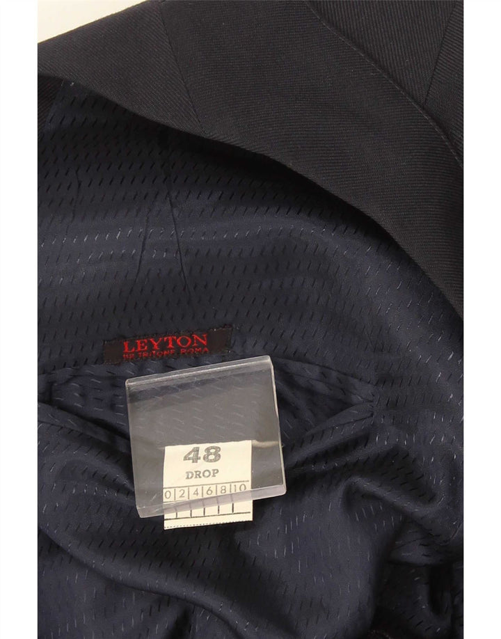 Vintage herre dobbeltradet blazerjakke IT 48 Medium marineblå