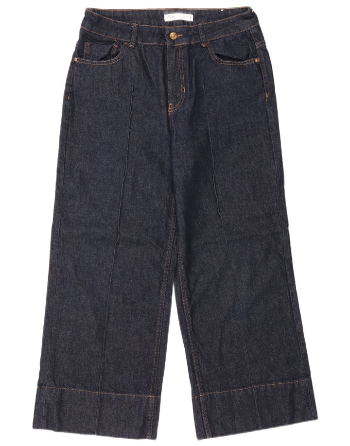 Zara Dame Løse Jeans EU 40 Medium W30 L27 Marineblå Bomuld