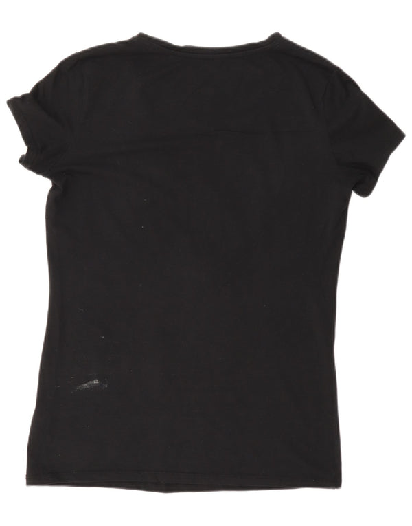 Guess Grafisk T-shirt top til kvinder UK 16 Stor sort bomuld