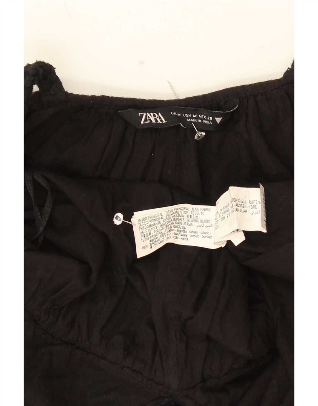 Zara Dame Playsuit UK 12 Medium Black Bomuld