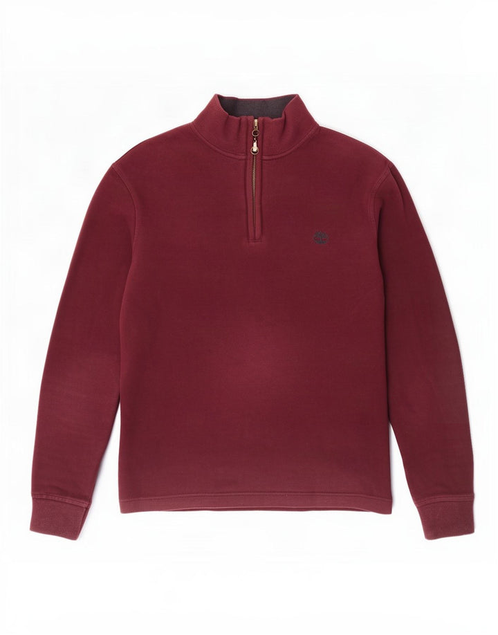 Timberland Herre lynlåshals Regular Fit Sweatshirt Jumper Medium Burgundy