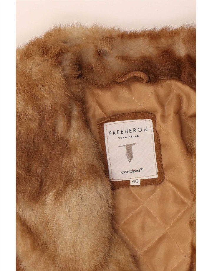 Conbipel Dame Free Heron Ruskindsjakke IT 46 Large Beige Læder