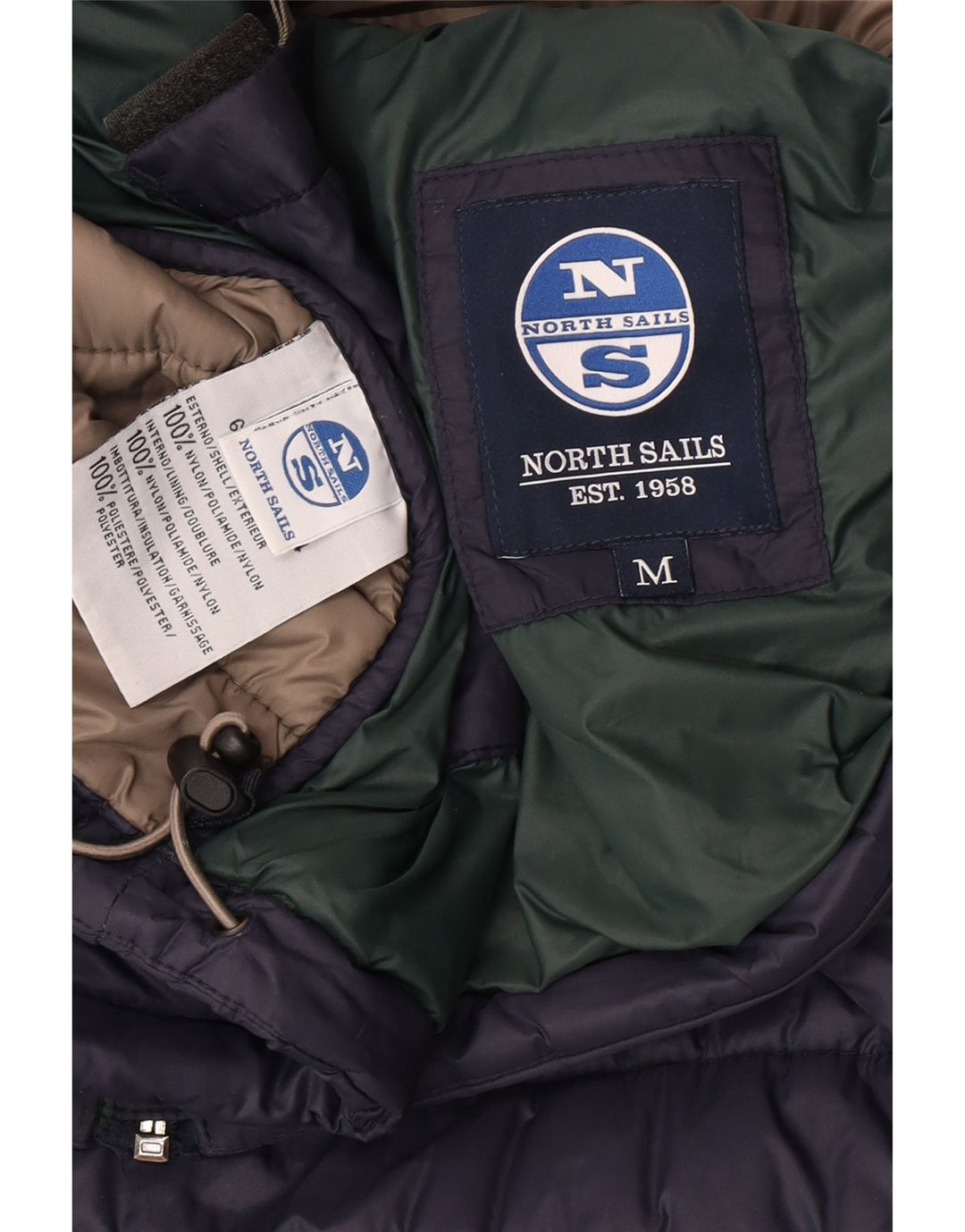 North Sails Herre polstret jakke UK 38 Medium Navy Blue Nylon