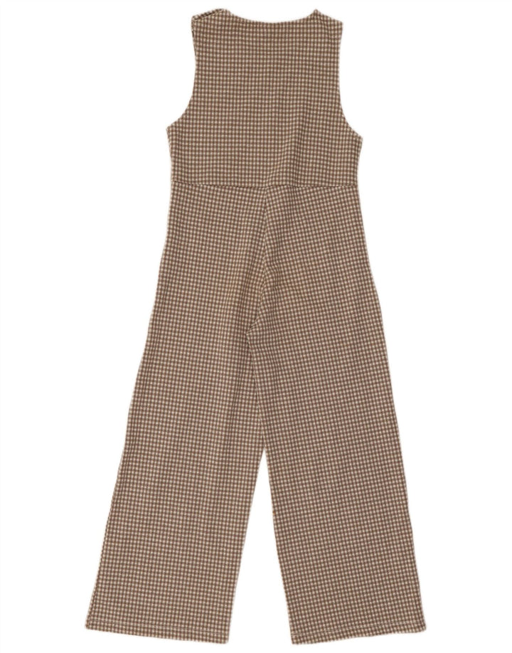 Zara Piger Jumpsuit uden ærmer 9-10 år W26 L23 Brun Gingham Polyester